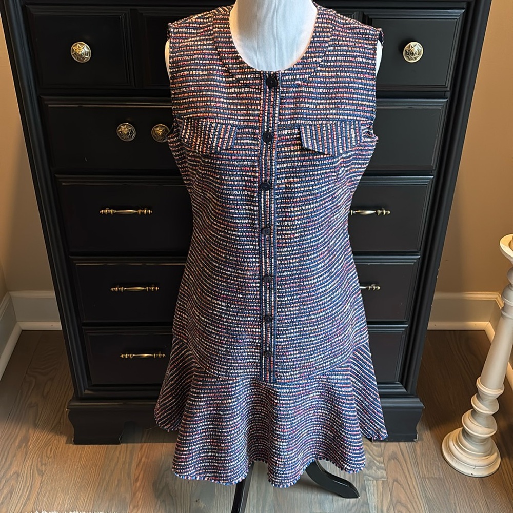 SHOSHANNA Cotton Blend Lightweight Tweed Dress Size 4